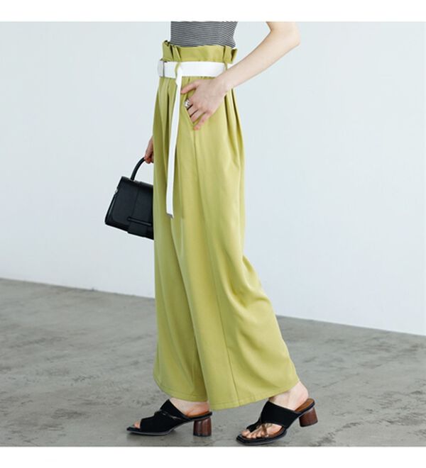 GeeRA（ジーラ）の「ベルト付ツイルパンツ（フルレングスパンツ）」｜詳細画像