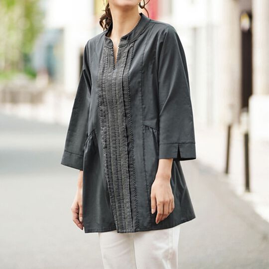 リサイクルコットンタックデザインブラウス - ベルーナ【公式】