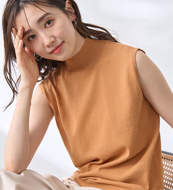 BELLUNA（ベルーナ）の「【選べるデザイン】Ｔシャツが苦手な方に！ひんやり綿混ニットＴ（ニット・セーター）」｜詳細画像