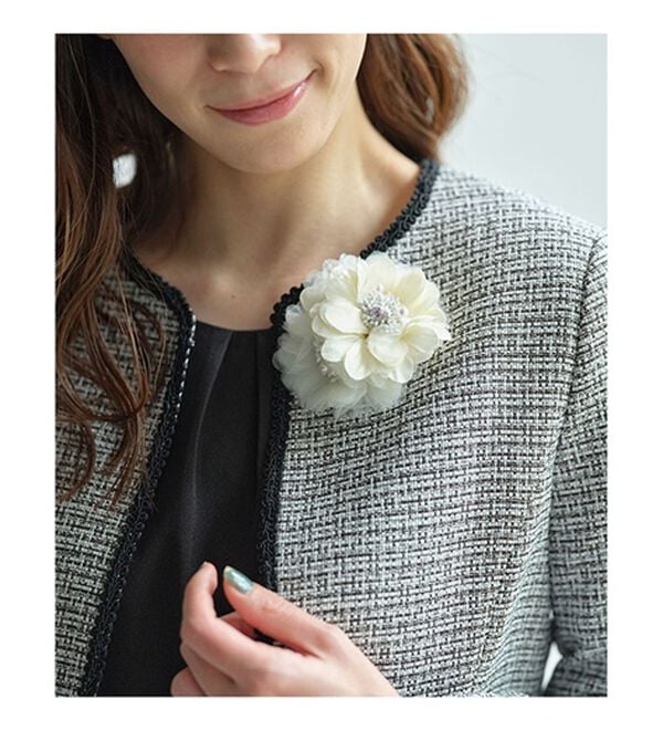 GeeRA（ジーラ）の「【4点セット】入学式も卒業式も！パンツが選べるセレモニーツイードジャケットスーツ（パンツスーツ）」｜詳細画像