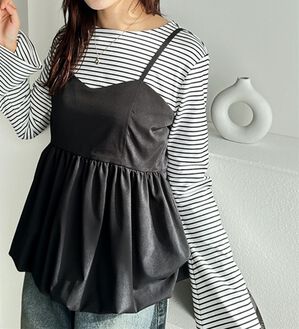 GeeRA（ジーラ）の「バルーンベアキャミビスチェ（タンクトップ・キャミソール）」｜ブラック