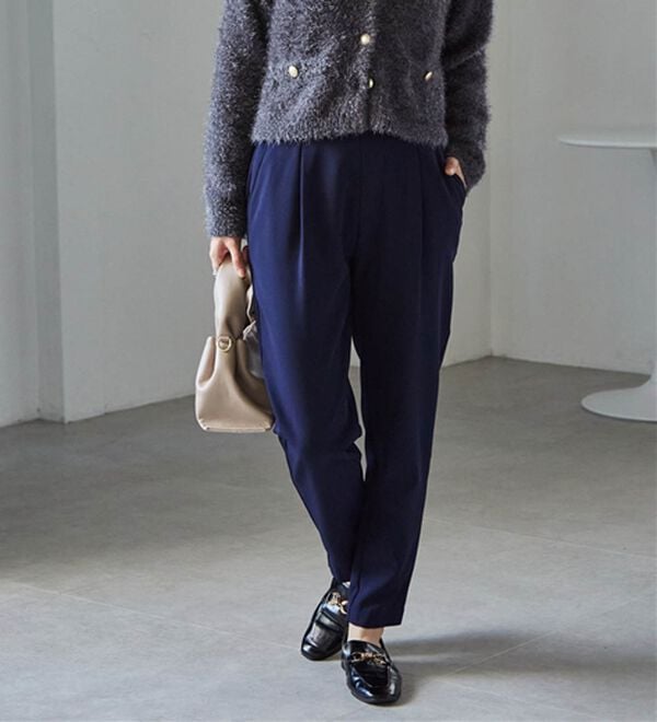 RANAN（ラナン）の「あったか！裏起毛美脚シルエットタックパンツ（フルレングスパンツ）」｜詳細画像