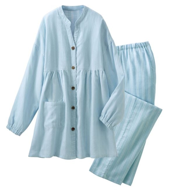 LAVIENNE（ラヴィエンヌ）の「綿１００％ふんわり可愛いダブルガーゼパジャマ（パジャマ・ルームウェア）」｜詳細画像