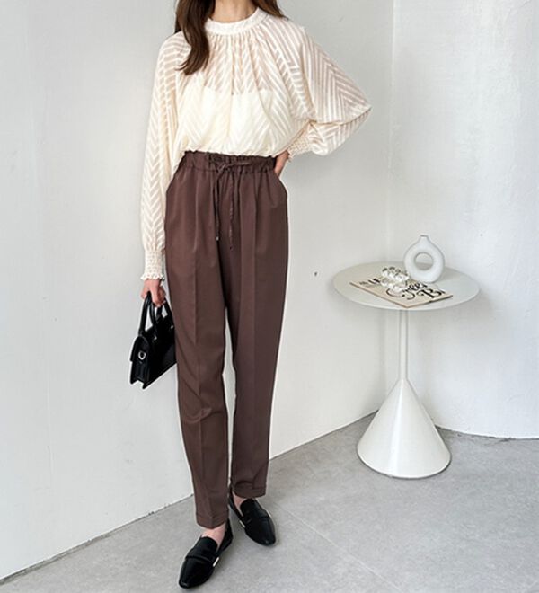 GeeRA（ジーラ）の「美脚とろみタックパンツ（フルレングスパンツ）」｜詳細画像