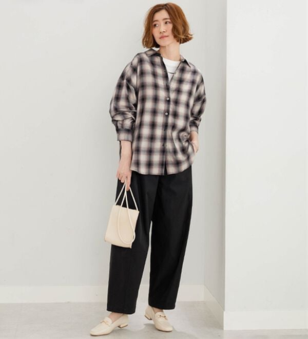 BELLUNA（ベルーナ）の「サラッと軽い！チェック柄シャツ（シャツ）」｜詳細画像