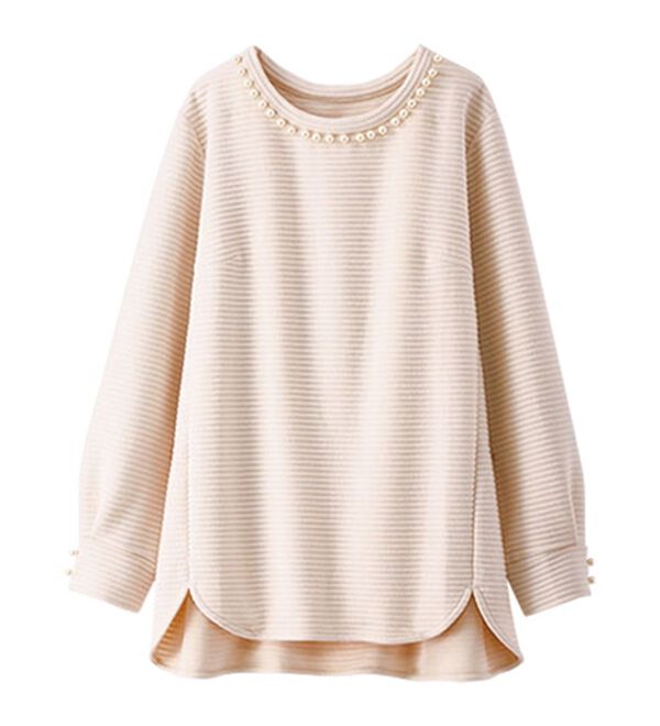 BELLUNA（ベルーナ）の「パール使いふくれジャカードプルオーバー（カットソー）」｜詳細画像