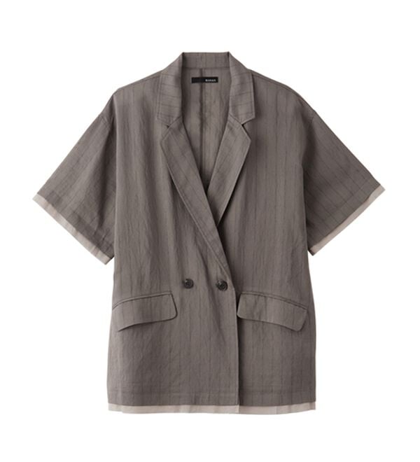 RANAN（ラナン）の「ハーフスリーブシアーシャツジャケット（テーラードジャケット）」｜詳細画像