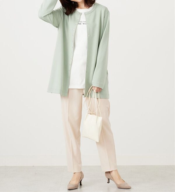 BELLUNA（ベルーナ）の「時短コーデ！ダンボール素材ロングカーデアンサンブル（アンサンブル）」｜詳細画像