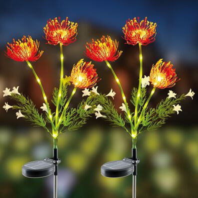 「ソーラーライト華やぎフラワー２本組（ガーデニング・園芸用品）」