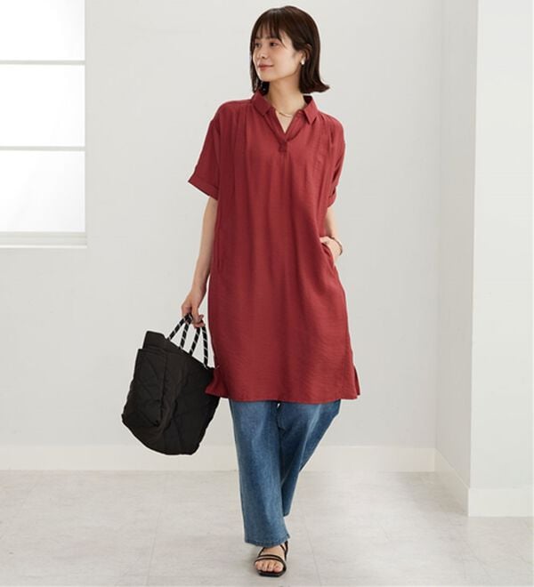 BELLUNA（ベルーナ）の「レーヨンナイロン素材切替ワンピース（その他ワンピース）」｜詳細画像