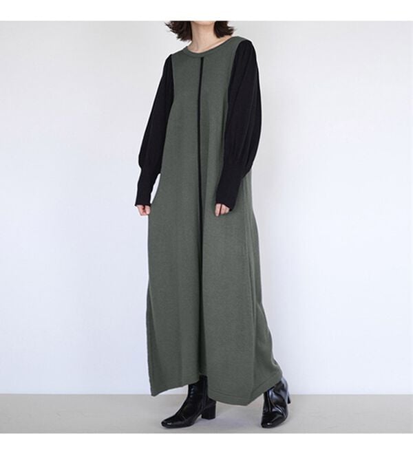 RANAN（ラナン）の「ボリューム袖アウトシームニットワンピース（ニットワンピース）」｜詳細画像