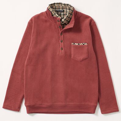 「裏ベロアのお洒落なダブル衿トレーナー（メンズトレーナー）」