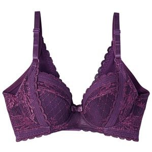 YU'NOW（ユナウ）の「スレンダーレーシーシリーズ　ブラ・ショーツ（別売）（ブラジャー）」｜パープル