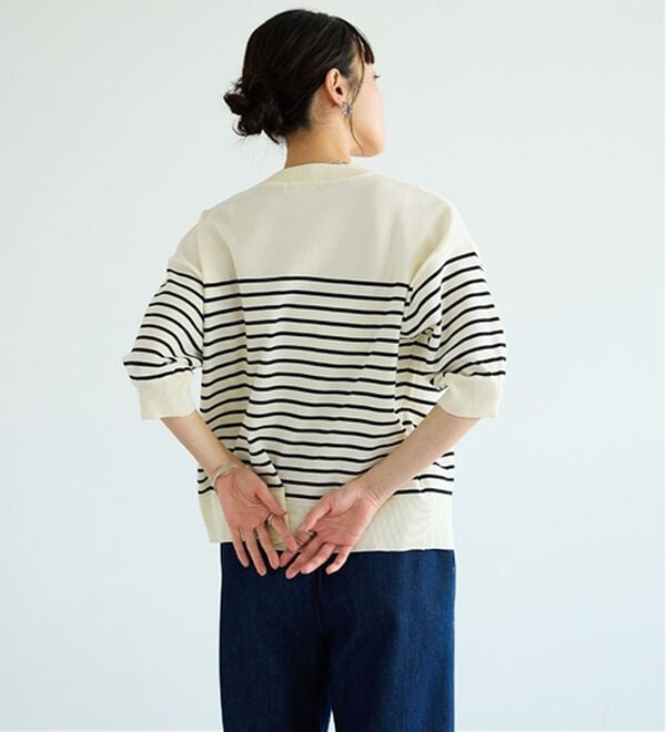 BELLUNA（ベルーナ）の「【快適Ｌａｂ．】洗える！軽い！５分袖ニットカーディガン（ニットカーディガン）」｜詳細画像