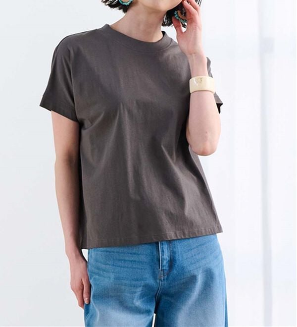 RANAN（ラナン）の「【選べる袖丈】＜BC＞綿100％プチハイネックＴシャツ（カットソー）」｜詳細画像