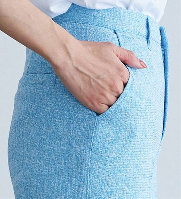 Pierrot（ピエロ）の「【選べる丈】サマーツイードセンタープレスパンツ（フルレングスパンツ）」｜詳細画像