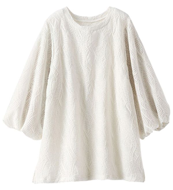 BELLUNA（ベルーナ）の「波柄ジャカードバルーン袖プルオーバー（カットソー）」｜詳細画像