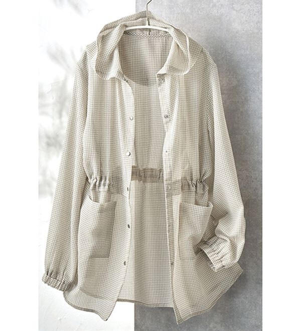 BELLUNA（ベルーナ）の「シャリっと涼しげ透け感フードパーカー（パーカー）」｜詳細画像