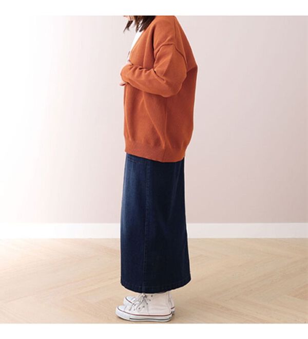 BELLUNA（ベルーナ）の「透かし編Ｖネックデザインカーディガン（ニットカーディガン）」｜詳細画像