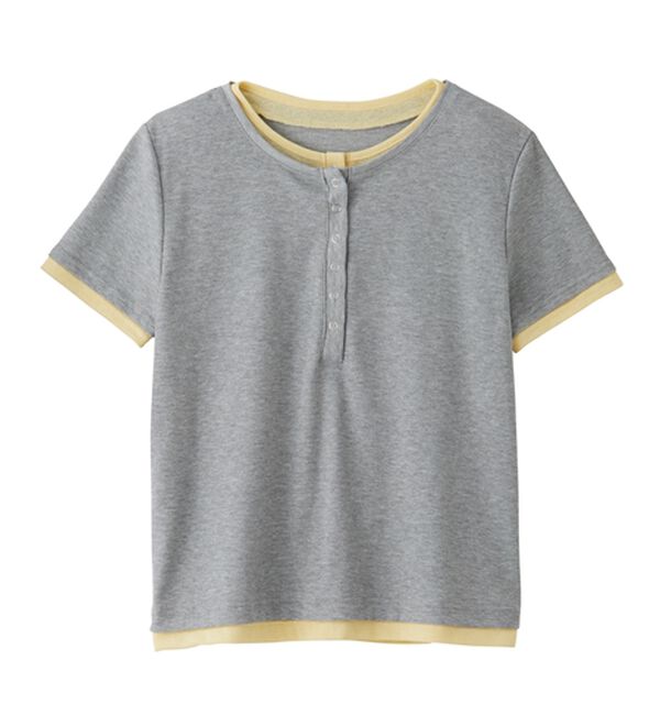 RANAN（ラナン）の「レイヤード風ヘンリーネックTシャツ（カットソー）」｜詳細画像