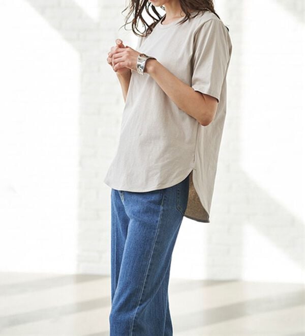 RANAN（ラナン）の「＜ＢＣ＞綿１００％ひんやりラウンドヘムプルオーバー（カットソー）」｜詳細画像