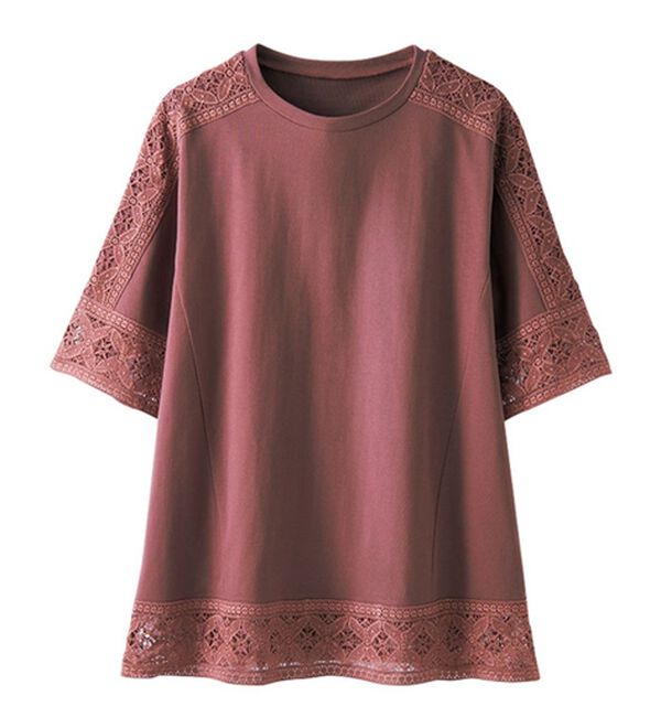 BELLUNA（ベルーナ）の「花柄レース使いデザインプルオーバー（カットソー）」｜詳細画像