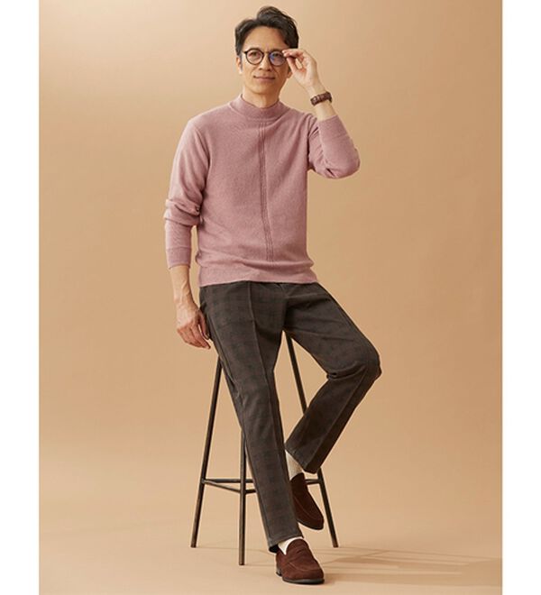 「アルパカ入りスマートセーター（メンズニット・セーター）」｜詳細画像