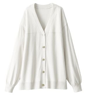 BELLUNA（ベルーナ）の「【快適Ｌａｂ．】シャリ冷！洗える多機能ニットカーディガン（ニットカーディガン）」｜オフ白