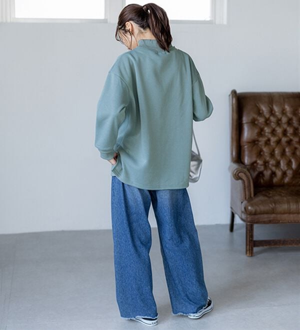 BELLUNA（ベルーナ）の「リブ使いがかわいい裏起毛トレーナー（チュニック）」｜詳細画像