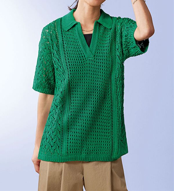 上品な透け感衿付サマーニット - ベルーナ【公式】 