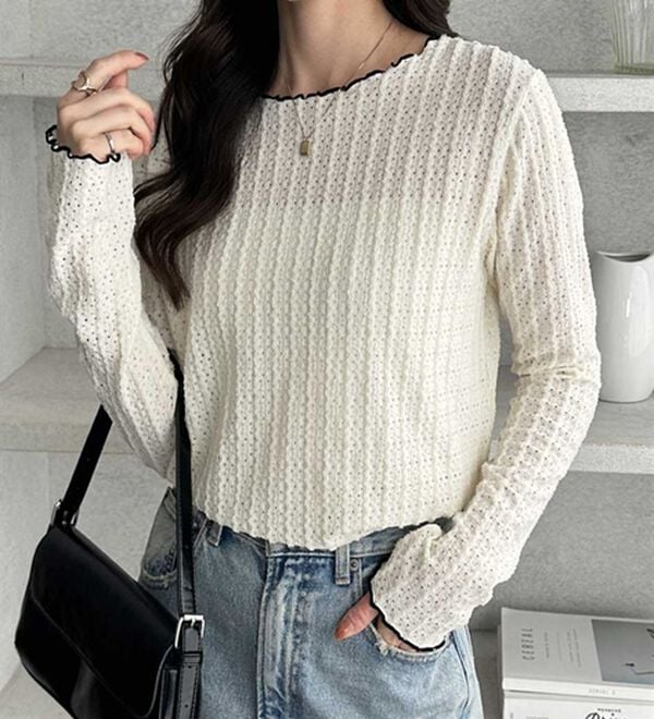 GeeRA（ジーラ）の「表面感配色メローカットソー（カットソー）」｜詳細画像