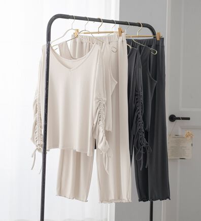 YU'NOW（ユナウ）の「リブルームウエア３点セット（パジャマ・ルームウェア）」