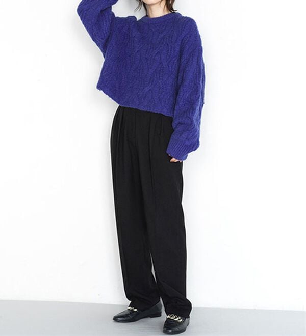 RANAN（ラナン）の「ビッグケーブル短丈ニット（ニット・セーター）」｜詳細画像