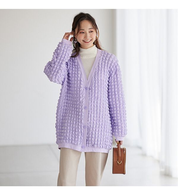 BELLUNA（ベルーナ）の「ポコポコが可愛いゆったりポップコーンカーディガン（その他カーディガン）」｜詳細画像