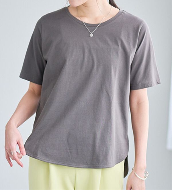 RANAN（ラナン）の「綿１００％ひんやりラウンドヘムプルオーバー（カットソー）」｜詳細画像