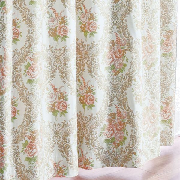 「１級遮光・防音・断熱・保温デザイン織カーテン（ドレープカーテン）」｜フルーリオレンジ