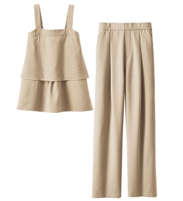 BELLUNA（ベルーナ）の「サラリ麻調素材ビスチェセットアップ（セットアップ）」｜詳細画像