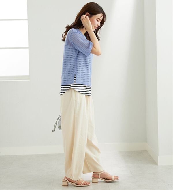 BELLUNA（ベルーナ）の「透かし編プルオーバーアンサンブル（アンサンブル）」｜詳細画像