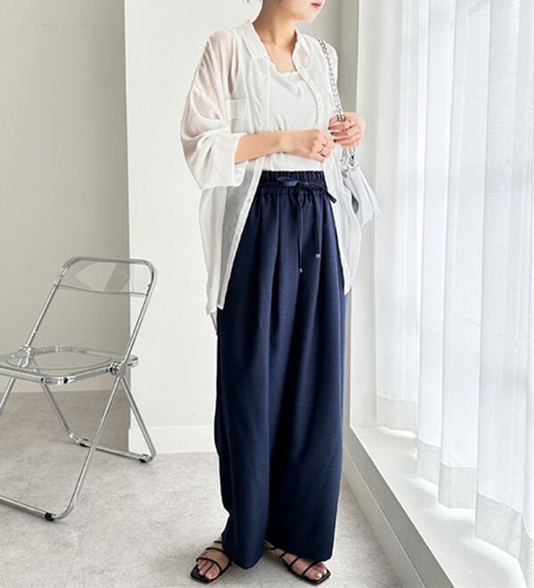 GeeRA（ジーラ）の「【体型カバー】上品なのにラクちんワイドパンツ（フルレングスパンツ）」｜詳細画像