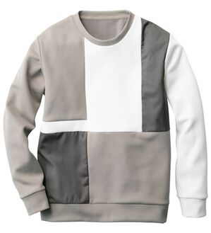 「パネル切替ミラノリブトレーナー（メンズトレーナー）」｜ベージュ