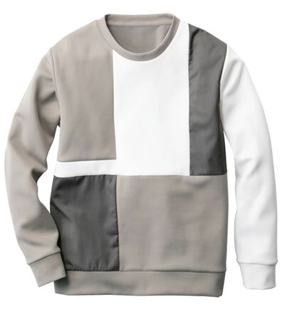 「パネル切替ミラノリブトレーナー（メンズトレーナー）」