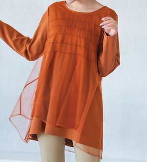 RANAN（ラナン）の「ふんわりあったか素材チュール重ねチュニック（チュニック）」｜詳細画像