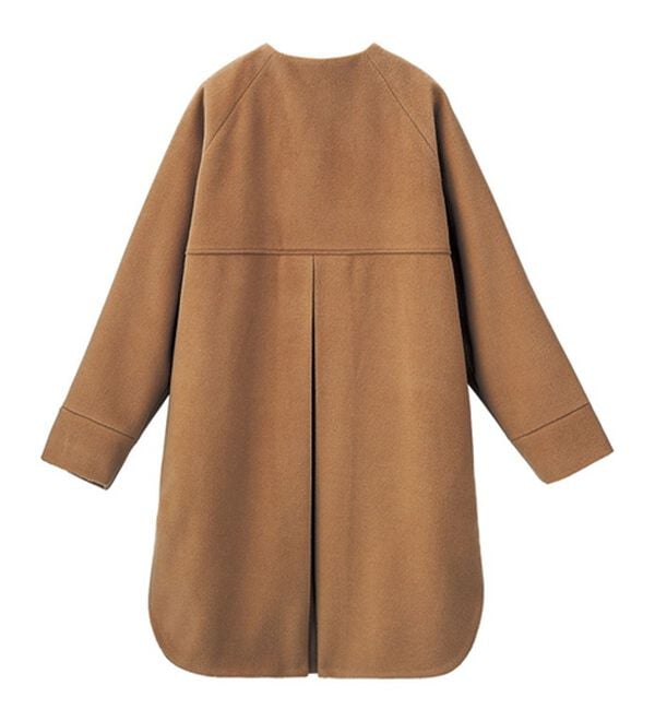 VINNO（ヴィノ）の「ウール調ノーカラーロングコート（ロングコート）」｜詳細画像