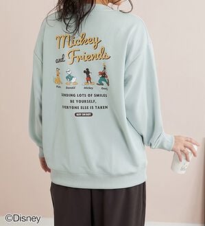 BELLUNA（ベルーナ）の「＜Ｄｉｓｎｅｙ＞【ミッキー＆フレンズ】プリントポンチ素材ビッグシルエットトレーナー（トレーナー・スウェット）」｜サックス