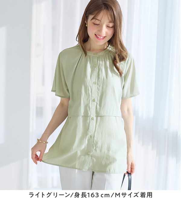 alotta（アロッタ）の「インコーデもすっきり決まる！前後２ＷＡＹケープ風ブラウス（ブラウス）」｜詳細画像