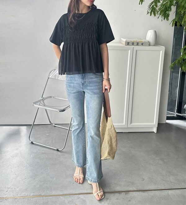 GeeRA（ジーラ）の「シアービスチェドッキングＴシャツ（カットソー）」｜詳細画像