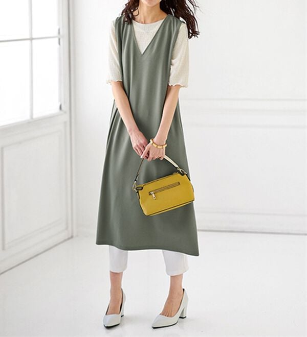 BELLUNA（ベルーナ）の「Ｖネックジャンパースカートアンサンブル（チュニック）」｜詳細画像