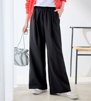 Viola e Viola（ヴィオラ エ ヴィオラ）の「風が通り抜ける！サッカーワイドパンツ（ワイドパンツ・ガウチョ）」｜ブラック