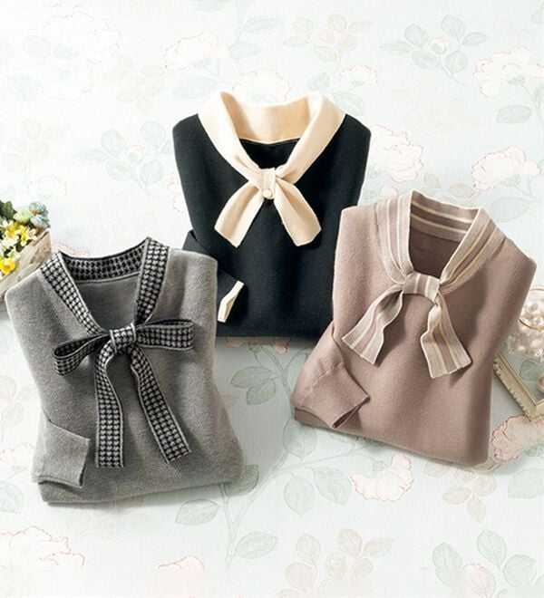 ルフラン（ルフラン）の「【３色組】衿デザインニット（ニット・セーター）」｜3色組