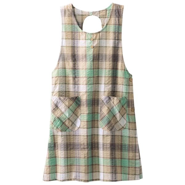 LAVIENNE（ラヴィエンヌ）の「【３色組】サッカー素材の涼やかチェックエプロン（エプロン）」｜詳細画像